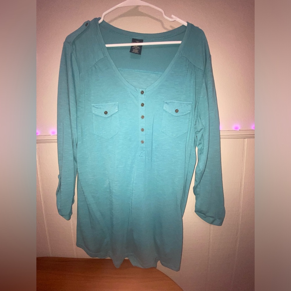 Baby blue long sleeve top